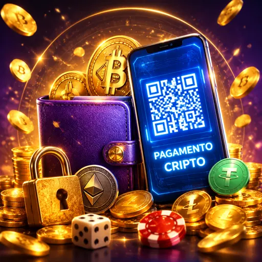 carteira de criptomoedas com ícones de Bitcoin e Ethereum